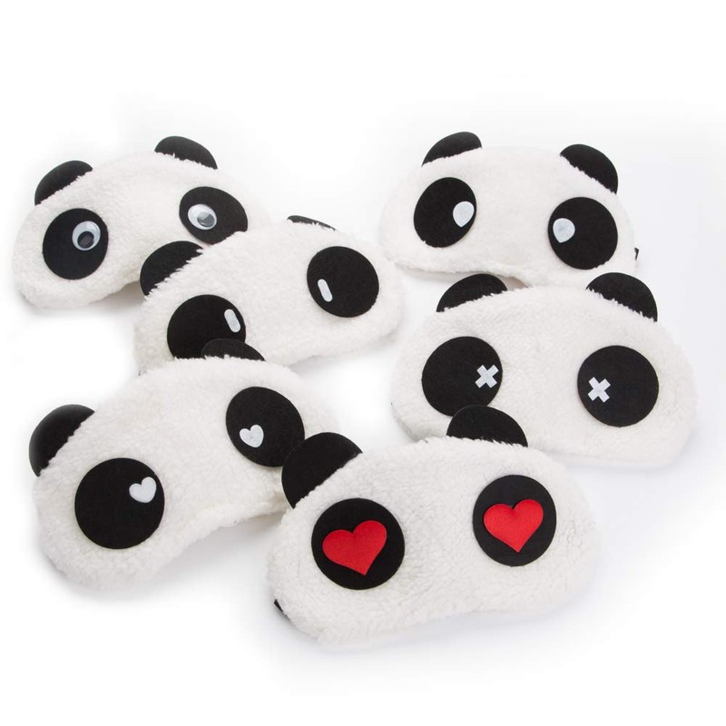 Paquete de 12 máscaras para dormir Panda con ojos vendados
