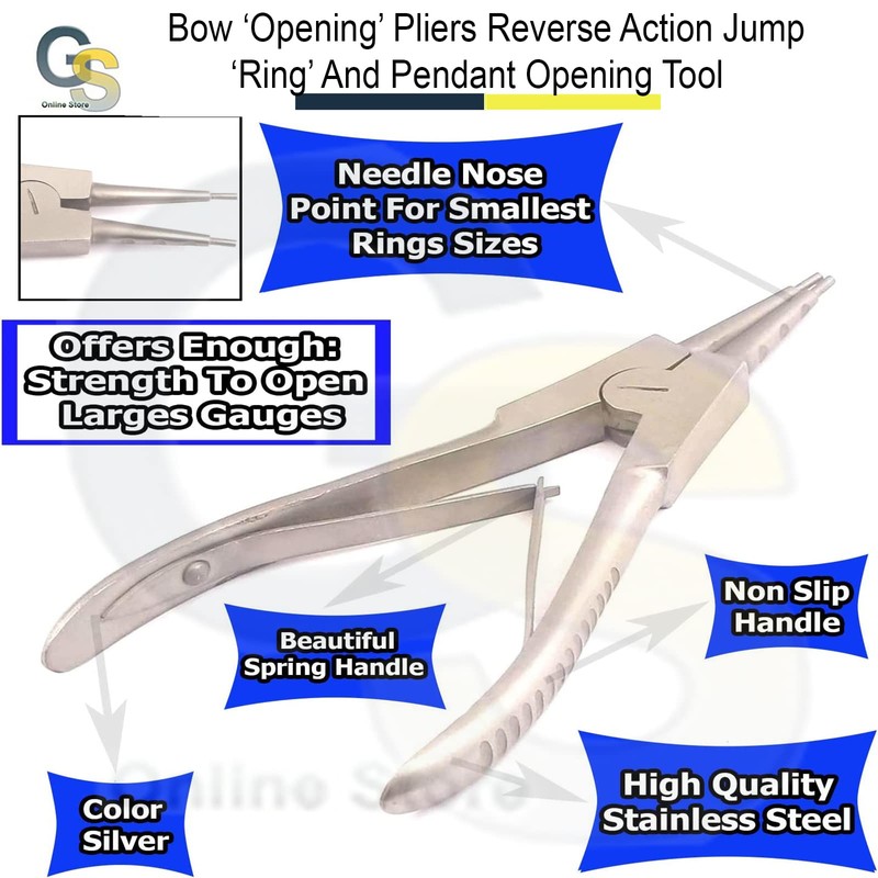 BOW 'OPENING' PLIERS REVERSE ACTION JUMP 'RING' AND PENDANT OPENING