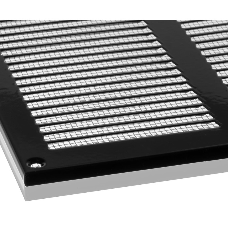 300x300mm / 12x12 inch Black Metal Ventilation Grille with Flyscreen