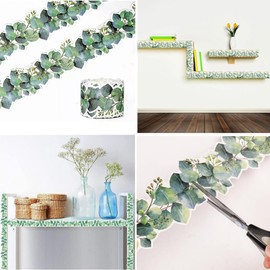 FUNNTY 49 Feet Bulletin Board Borders Eucalyptus Border Trim Bulletin Board Classroom Border Trim Eucalyptus Themed Border Sticker for Photo Wall Desks Back to School Decor