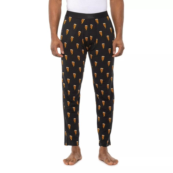 SAXX Black Pizza Bolt Ballpark SLEEPWALKER PAJAMA Lounge PANTS Mens