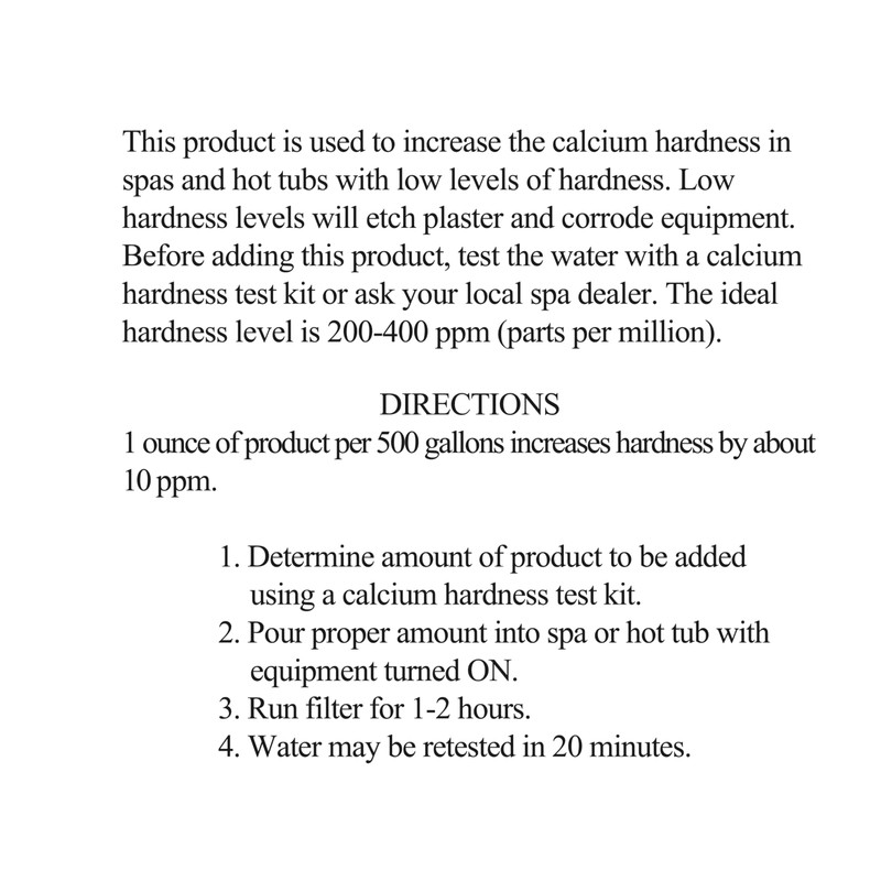 SpaChoice 1-Quart 2-Pack Premium Increase Calcium, Liquid Calcium Hardness Increaser