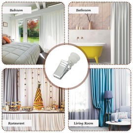 Ceeyoll Pack of 50 curtain clips, 32 mm metal curtain rings with clips, curtain clips, curtain hooks for clamping, suitable for curtains, shower curtains, photos