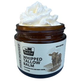 Handmade Whipped Tallow Balm (Orange Cream) Organic Body Butter with Infused Jojoba Oil for Normal to Sensitive Skin - Eczema, Rosacea more. For Adults, Children and Baby - All Natural, For Face and Body 1.5 oz