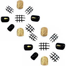 O2 Salon 5635B Full Cover Graphic Design Acrylic Fake False Nails Art Tips for Nail salon, Girls, Women, Bridal Wedding Dating Party (48 pcs/ 2 set)