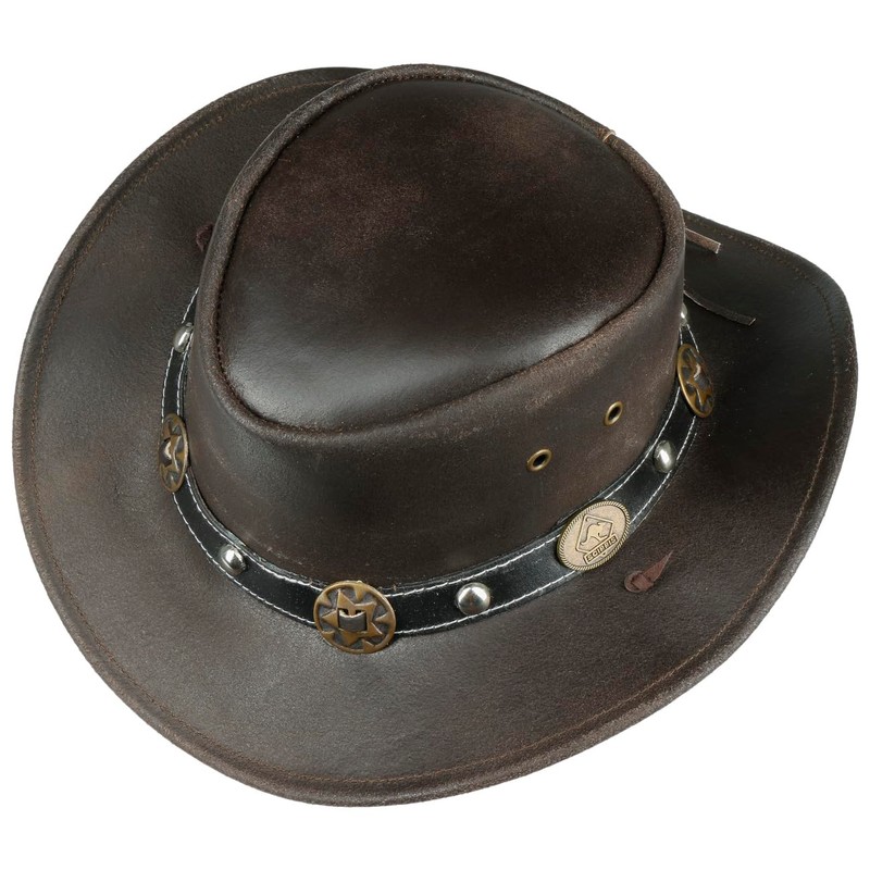 Concho Leather Hat Scippis cowboy hat Australian hat (L/58-59 -