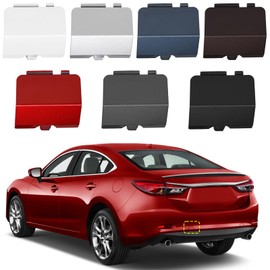 TOPUS Rear Bumper Tow Hook Cover for Mazda 6 Atenza 2013 2014 2015 2016 2017 Towing Eye Cap Trailer Hitch Cover GJR9-50-EL1-51 GJR9-50-EK1-51 (Black, Left Driver Side)