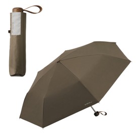 Wpc. Parasol SiNCA MINI 53 Brown (100% Light Blocking, 99.9% UV Protection, UPF50+, Rain or Shine) Folding Umbrella 20.9 inches (53 cm) Women's Men's Simple Plain Adult Basic Elegant Wind Resistant