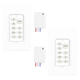 GREENBELL 8-Position Timer Switch, Countdown Timer and Receiver Kit, Remote Control Lighting Fixture, Remote Light Switch for Ceiling Lights 2 Pack