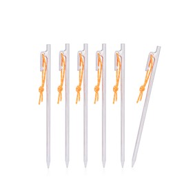 Boundless Voyage Titanium Pegs, Forged, Lightweight, Strong, with Reflective Rope, 7.9/9.4/11.8/13.8/15.7 inches (20/24/30/35/40 cm), 4/6 Piece Set, Titanium Tent Pegs, Tarp Stakes, Outdoor/Camping