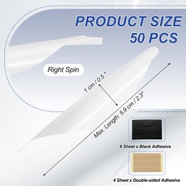 PATIKIL Arrows Spin Vanes, 50 Pack 1.8 Inch Plastic Arrow Fletching Archery Arrow Feather Right Twist Fletch for DIY Target Shooting, White