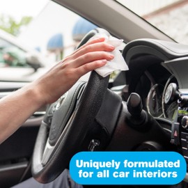 Fortress Car Interior Wipes with Microfiber Cloth (25 ct, Pack of 3) for Car Interior Cleaning, Dashboard, Seats, Detailing, and Steering Wheel [Travel Size] Skin-Safe Car Interior Cleaner Supplies