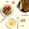 MIBOTE Silicone Cooking Kitchen Utensils Set with Holder, Wooden Handles