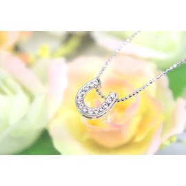 Miaomyao Super Cubic Zirconia, Silver, Horseshoe, Horseshoe, Horseshoe, Necklace, Accessory, Women's, Present, Pouch Set, Cubic Zirconia