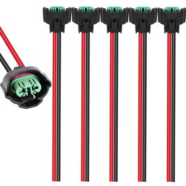 Xiatiaosann 5 PCS H11 H8 Female Adapters Wiring Harness Sockets for 881 880 890 Headlights Bulb Fog Lights, with 15cm Wire Pigtails