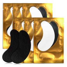 Lunamoon 100 Pairs Eye Pads for Eyelash Extension Pads Eyelash Extension Pad Eyelash Lifting Pad Eye Gel Patch for Eyelash Extensions Eyelash Pads (Black Gold100)