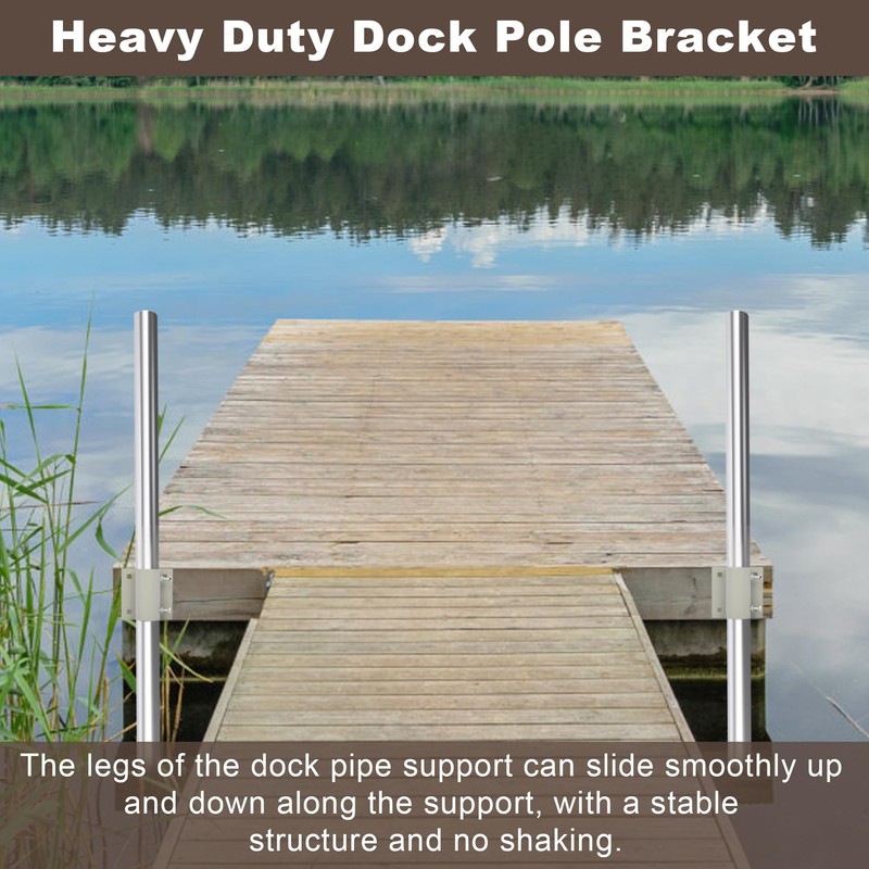 tonchean 4 Pack Stationary Dock Side Leg Pipe Holder Brackets,