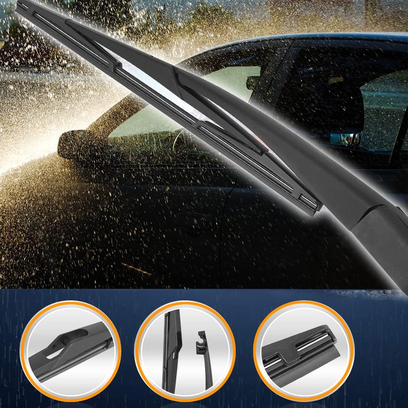 MACHSWON Rear Windshield Wiper Blade Arm Set Black 12 Inch