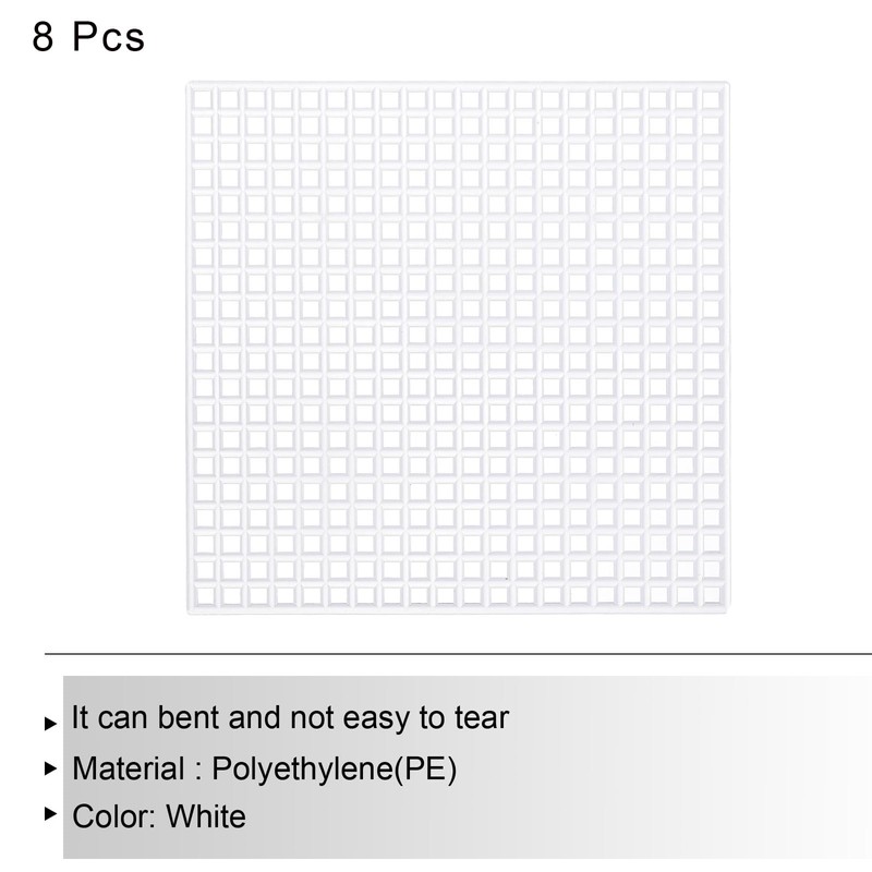 sourcing map 8Pcs Plastic Mesh Canvas Sheet 7 Count 8cm/