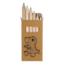 Azeeda 6 x 'Mummy Dinosaur' Short 85mm Pencils/Coloured Pencil Set (PE00055804)