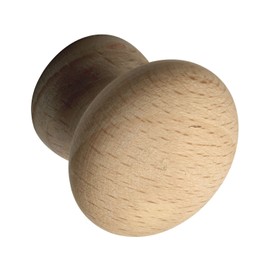 ALLES IM GRIFF Hemera Furniture Knob Diameter 45 mm - Furniture Knob Made of Wood Depth 29 mm - Knob for Cupboard Raw Beech