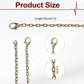 HARFINGTON - Paquete de 20 cadenas de collar de 22 pulgadas a granel, 3,2 mm, chapado en oro y plata con cierres de langosta para hacer joyas