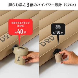 DOD(ディーオーディー) わがやのエアポンプ 【ハイパワー】 2000mAh 充電式 【エアマット/ベッド/浮き輪等に】DP1-092-TN