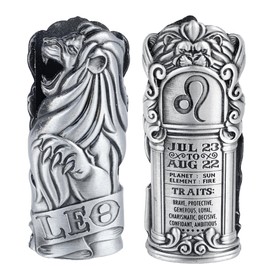 Metal Case Fits BIC, Covers Standard Full Size J6 Lighter. Zodiac Astrology Leo Design. One Piece Per Order