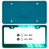 NAROWAN Silicone Back Guard License Plate Frame Green Mirror Chrome