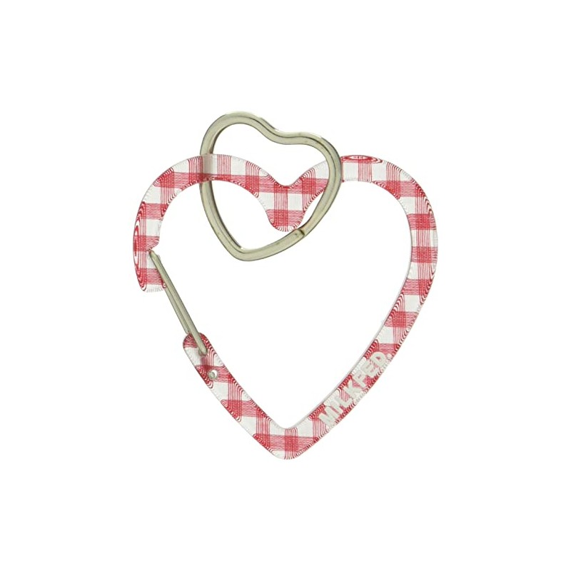 Milkfed NEO Heart Carabiner GINGHAM Women's Key Chain, red