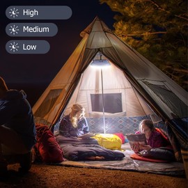 LeKaufen 4500LM Solar Camping Light - Portable LED Camping Lantern Hanging IPX4 Waterproof Tent Lights, USB Rechargeable Outdoor Lamp for Camping, Hurricane, Emergency, Hiking, Power Outages (126LEDs)