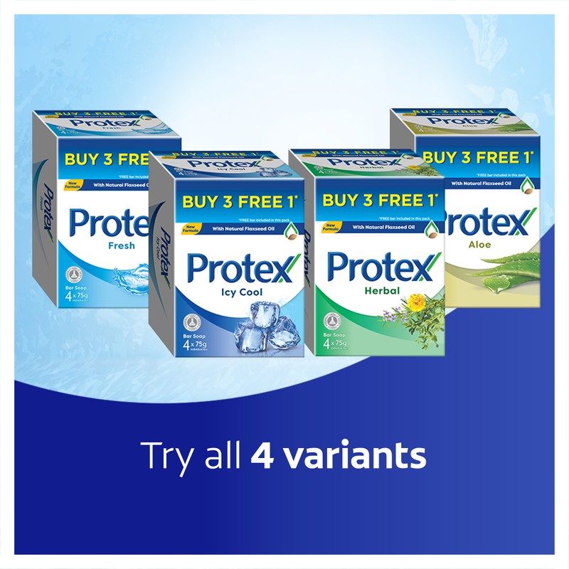 Protex Icy Cool Antibacterial Bar Soap Valuepack 75g x 4