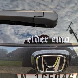 Elder Emo Stickers Decals for Cars Windows Funny Car Decal Car Laptop Wall Window Bumper Sticker (White, 18cm)