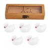 GSHOPVV 5 Pcs White Swan in Box Set Ceramic Chopsticks