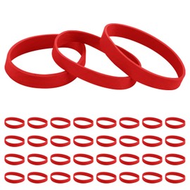 lasuroa 32pcs Ski Brake Retainers, Snowboard Brake Bands Retainers Brake Strap Rubber Band for Winter Ski Accessory (Red)