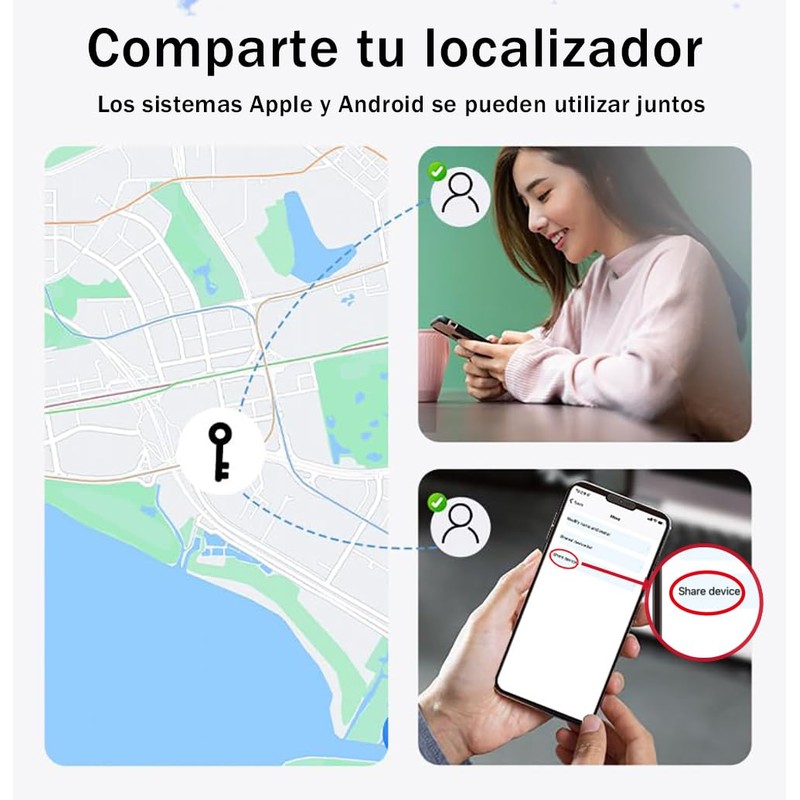 Mythya Localizadores GPS - Find Tag, Localizador GPS para Llaves,