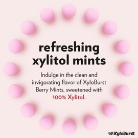XyloBurst - Xylitol Mints | Sugar Free Breath Mint for Oral Health | Gluten Free, Vegan, Keto Friendly | Aspartame Free Mints | Berry | 275 Count
