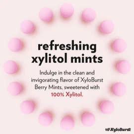 XyloBurst - Xylitol Mints | Sugar Free Breath Mint for Oral Health | Gluten Free, Vegan, Keto Friendly | Aspartame Free Mints | Berry | 275 Count