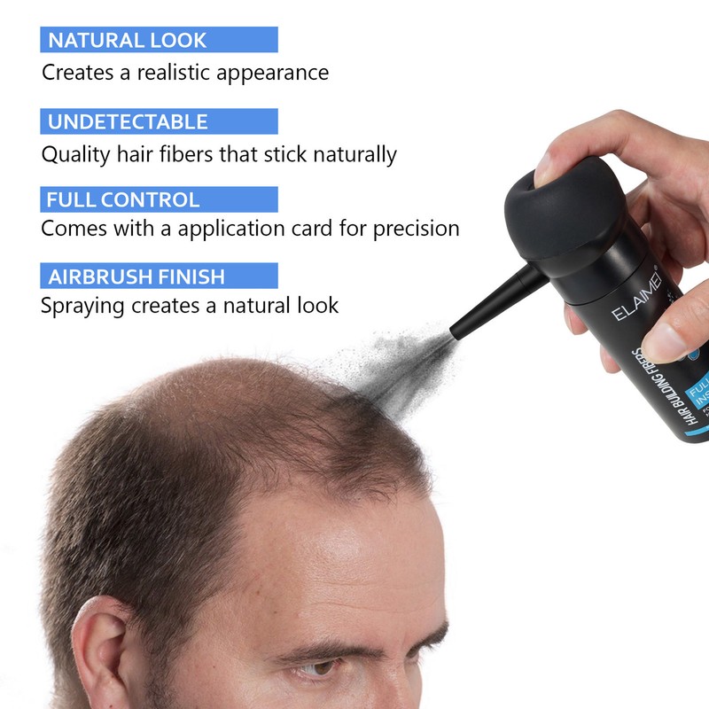 ELAIMEI 27.5g Hair Building Fibers with Spray Applicator Even Fine