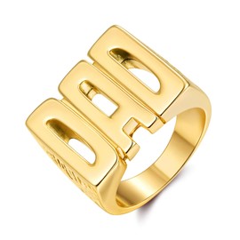 Gold Plated "Best Dad Ever" Ring – Gold Barked Sides, Size T, 22g – The Ultimate Tribute to Dad - Bling King London