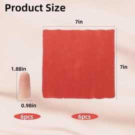 DOMINICK Pack of 6 Magic Thumb Trick Magic Thumb Tip Fake Thumb Tips Prank Toy Magician Stage Prop 6 x 6 Inch Red Silk Cloth for Magic Items Party
