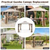 Tangkula 10x12 Ft Gazebo Replacement Canopy Top, Double Tier Canopy