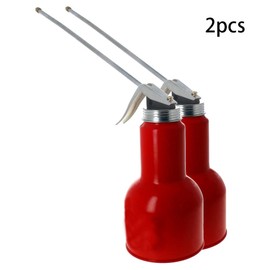 Utoolmart Pump Oil Can 500g Metal High Pressure Oiler Spray Gun Bottle Hand Feed Lubrication Oiling Can with Rigid Spout Thumb Pump Tool 2pcs