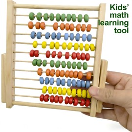 MAGIKON Wooden Counting Number Frame, 10 Rows Abacus for Learning Math (8-Inch)