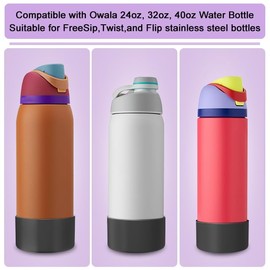 Affute Silicone Boot for Owala Water Bottle 32 oz, Anti-Slip Protective Sleeve for FreeSip/Twist/Flip Water Bottles, BPA Free, Bottom Bumper Cover Protects Water Bottles from Scratches (Black, 32oz)