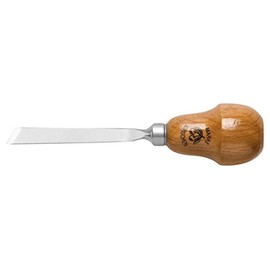 Kirschen 5602010 1 Cut Skew Edge Carving Chisel with Pear Handle, Brown/Silver, 10 mm