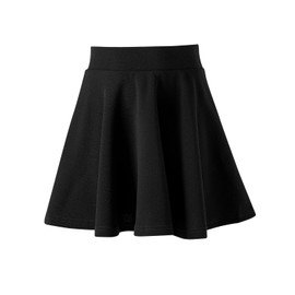 Hvididan Black Skirt for Girls,Size 13-14 Uniform Pleated Skater Skirts Kids Casual Mini Flare Plain