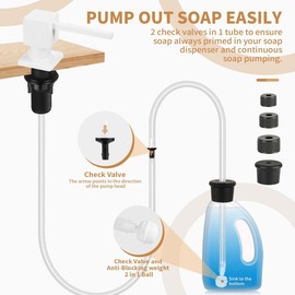 Kitchen Hack Under Sink Dish Soap Dispenser with 47" Tube Hose and Check Valve for Prevent Backflow - Home Goods, White:_Tube Kit with Square pump head (Gray)