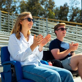 Sportneer Stadium Seats with Back Support: 2.5'' Thick Comfy Cushion 6 Adjustable Angle Bleacher Seat with Armrest - 2 Large Pockets, 2 Cup Holders Stadium Chair for Sport Events Concerts Parks