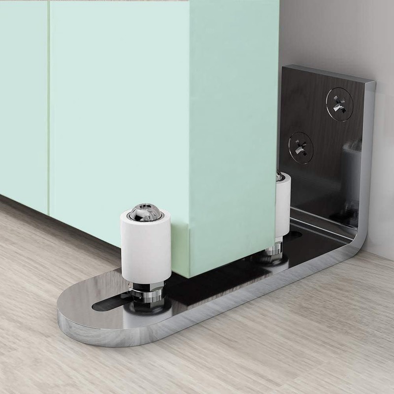 GIFSIN Chrome Plated Floor Guide 2P Sliding Barn Door Floor